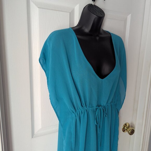 Aqua blue sheer swim cover - OS - Picture 2 of 4